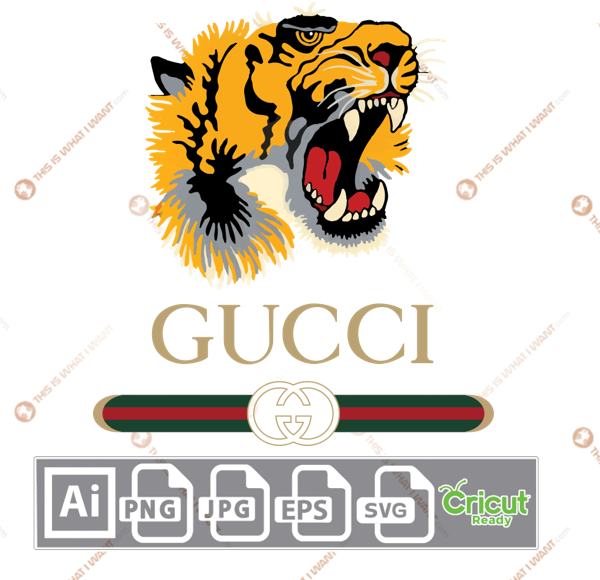 Classic Gucci Inspired Printable logo + Tiger Vector Art Design - Hi Quality