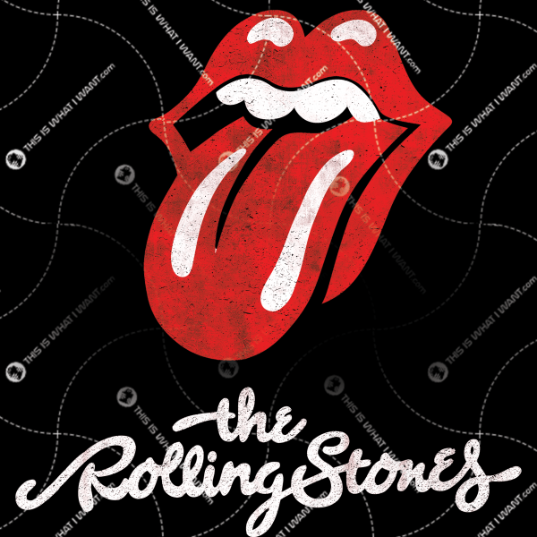 Rolling Stone Logo Inspired Printable Art Design - Original Style - Cursive Text at Bottom- Vector Art Design - Hi Quality