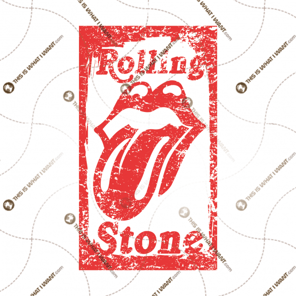 Rolling Stone Logo Inspired Pop Art Printable Design - Stamp Style - Vector Art Design - Hi Quality
