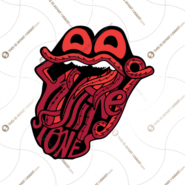 Rolling Stone Logo Inspired Printable Art Design - Psychedelic Art Style - Vector Art Design - Hi Quality