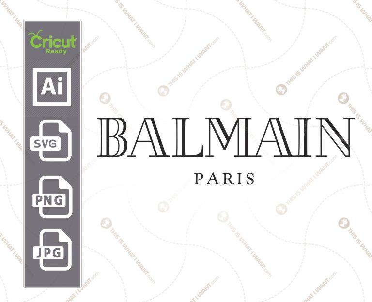 Balmain Paris Inspired printable graphic art logo icon plus text ...
