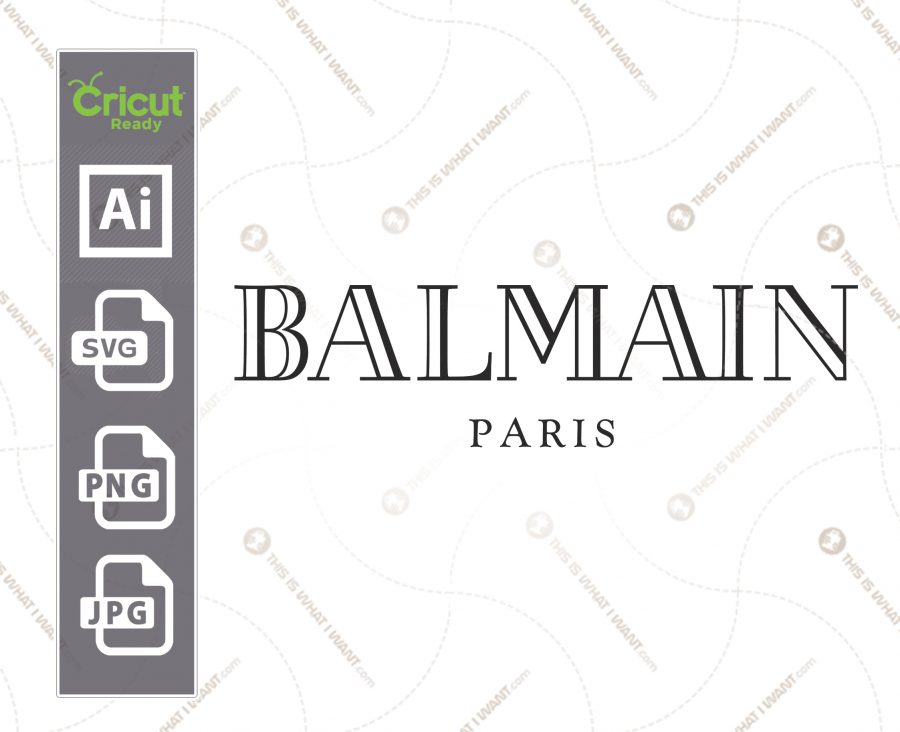 Balmain Paris Inspired printable graphic art logo icon plus text