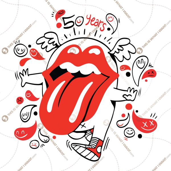 Rolling Stone Logo Inspired Printable Design - Pop Art Style - Vector Art Design - Hi Quality