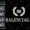 Balenciaga Inspired printable graphic art logo icon plus text