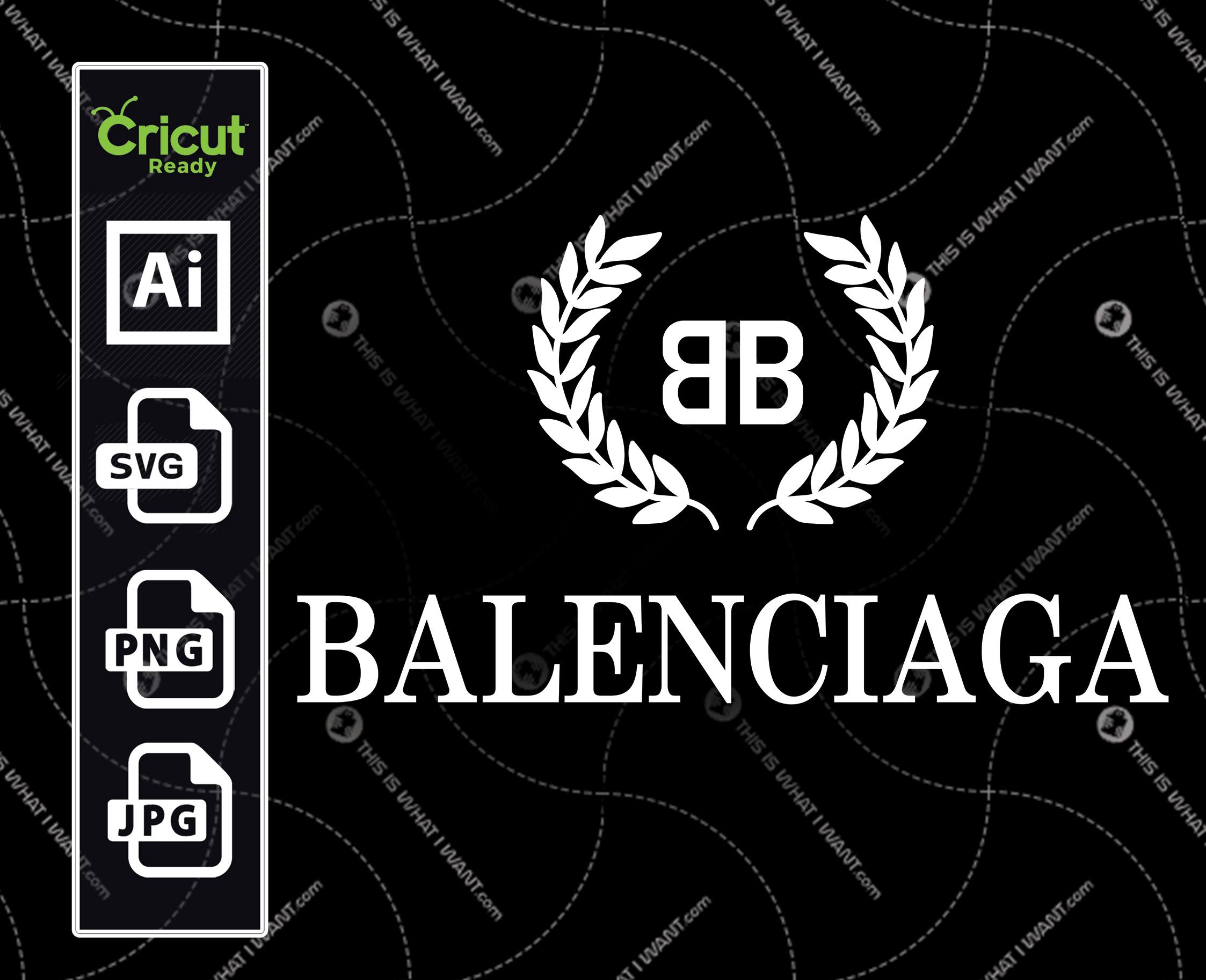Balenciaga Inspired printable graphic art logo icon plus text - vector