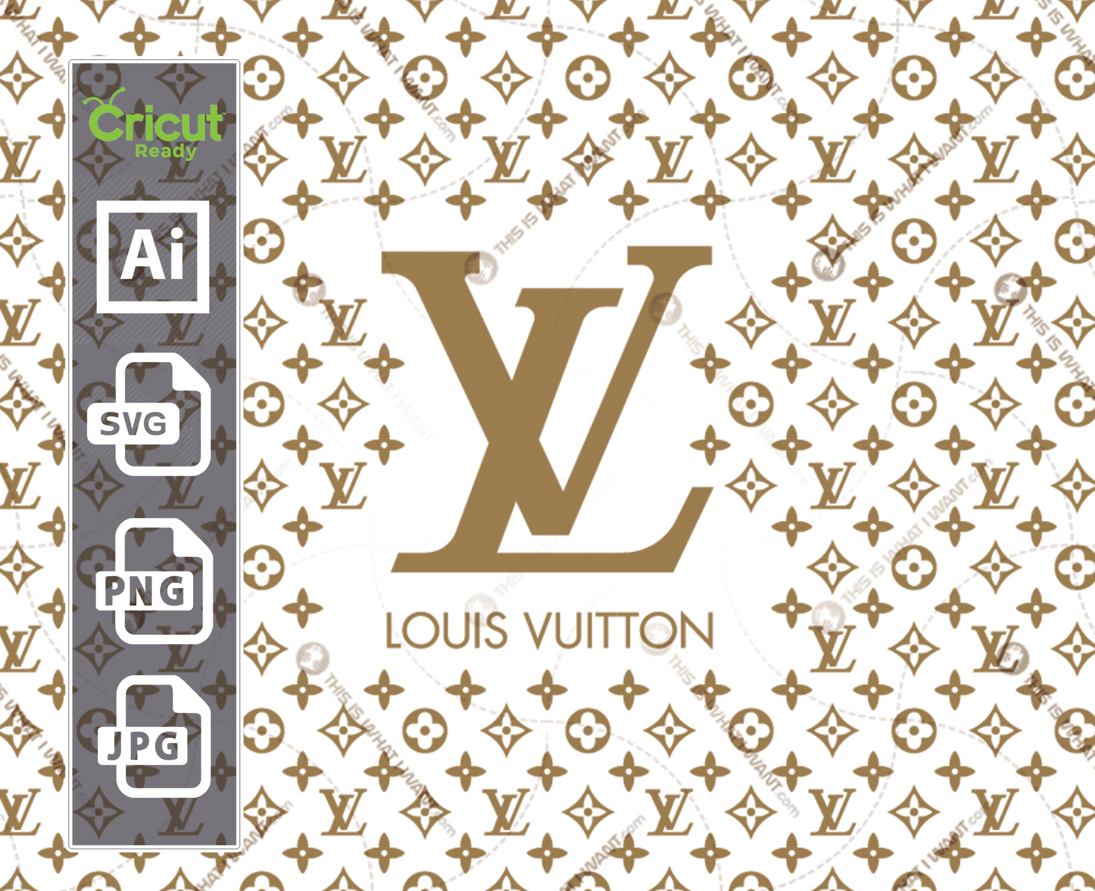 Download Louis Vuitton Logo + monogram Inspired - Vector Art Design ...