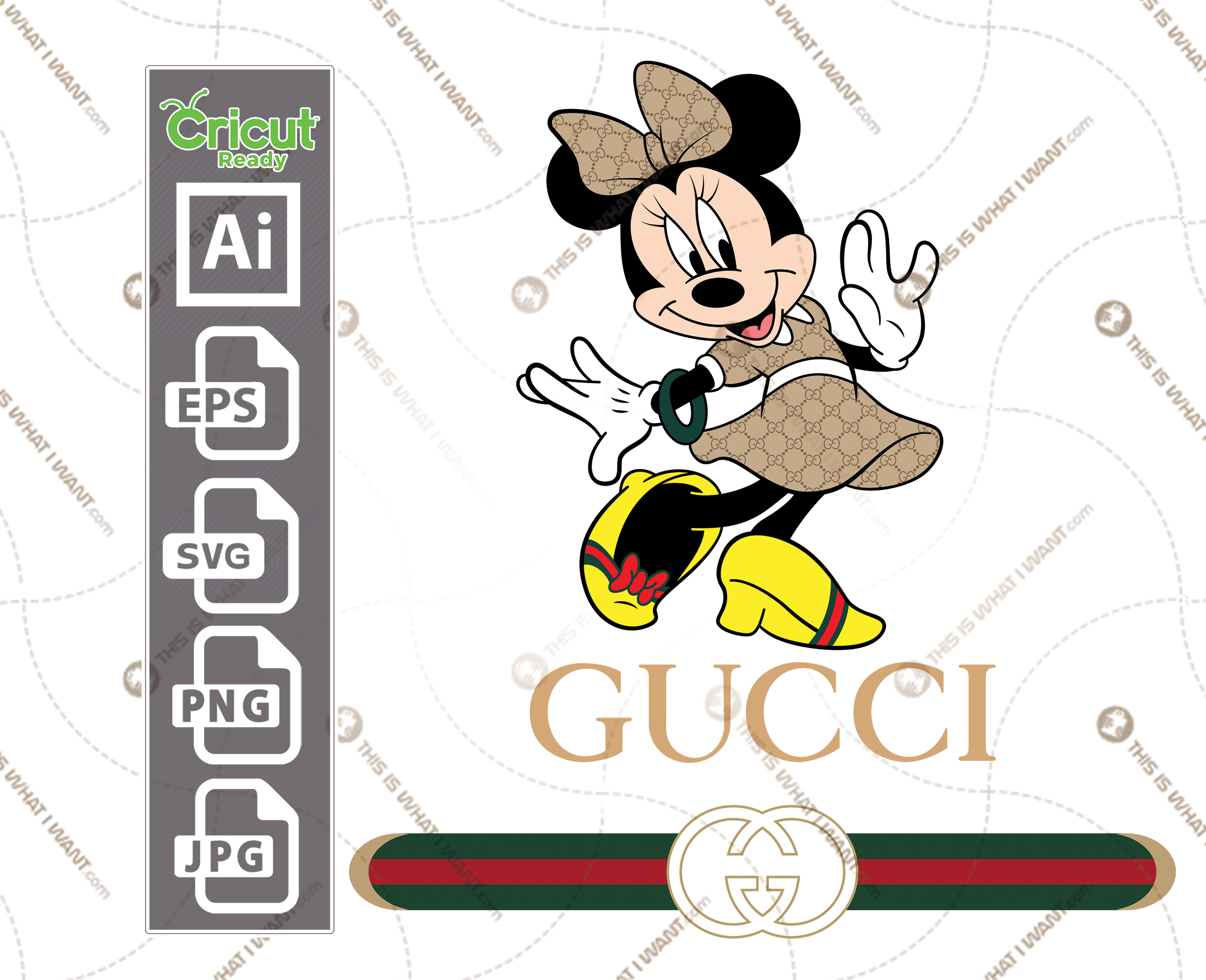 Gucci Minnie Mouse Inspired Vector Art Design Hi Quality Digital Downloadable Files Bundle Ai Svg Jpg Png Eps Cricut Ready This Is What I Want