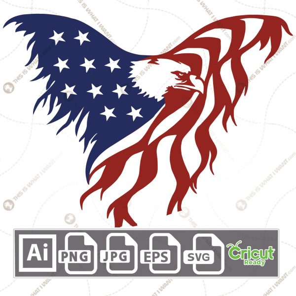 U.S. flag in eagle pattern - vector art design hi quality- Ai, SVG, JPG, PNG