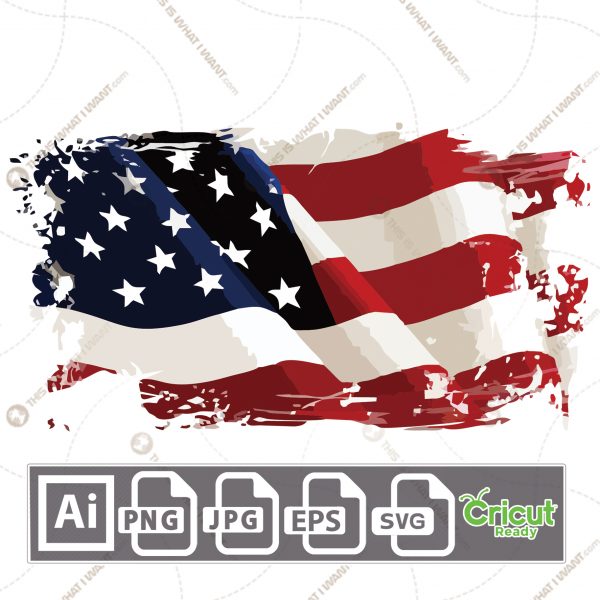 U.S. flag in vintage design pattern - vector art design hi quality- Ai, SVG, JPG, PNG