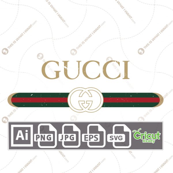 Vintage Gucci Inspired logo Art - Vector Print and cut design - hi-quality - Ai, SVG, JPG, Png, Eps - Cricut Ready