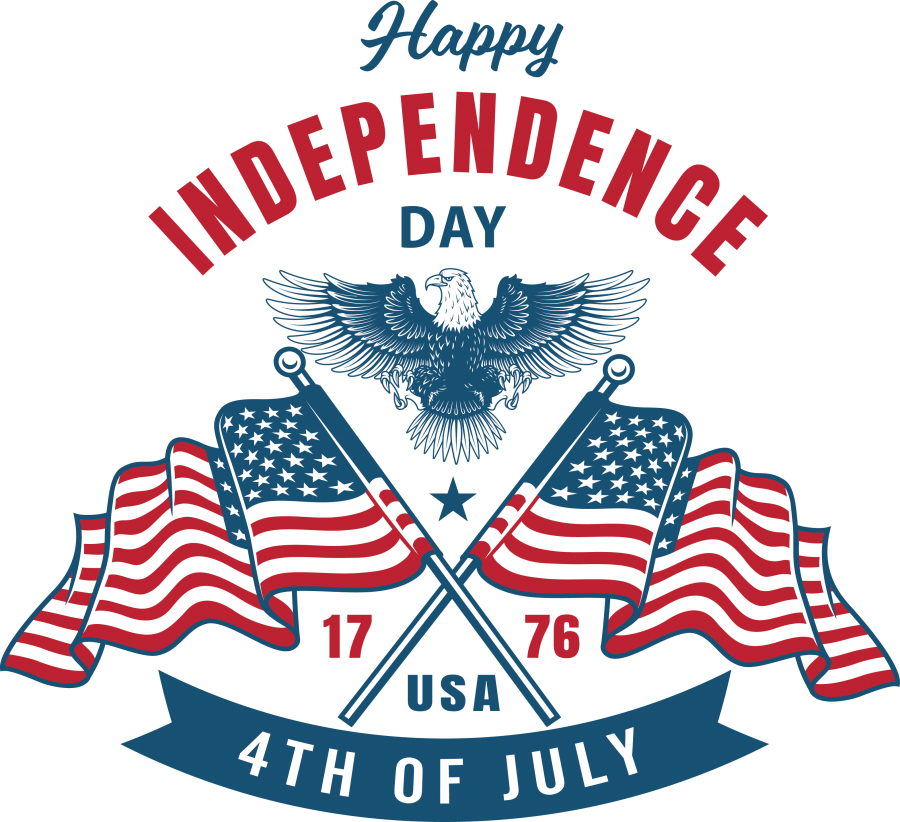 Happy Independence Day With American Bald Eagle and Flags 1776, Print n