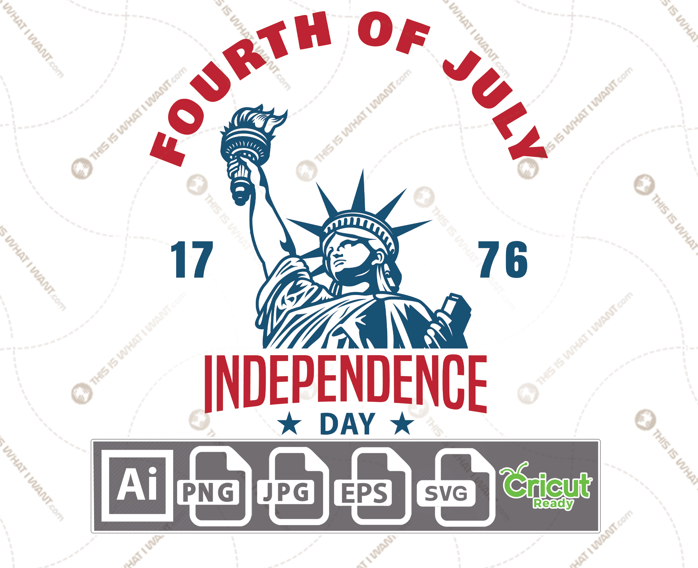 Download Independence Day With Statue of Liberty 1776, Print n Cut ...