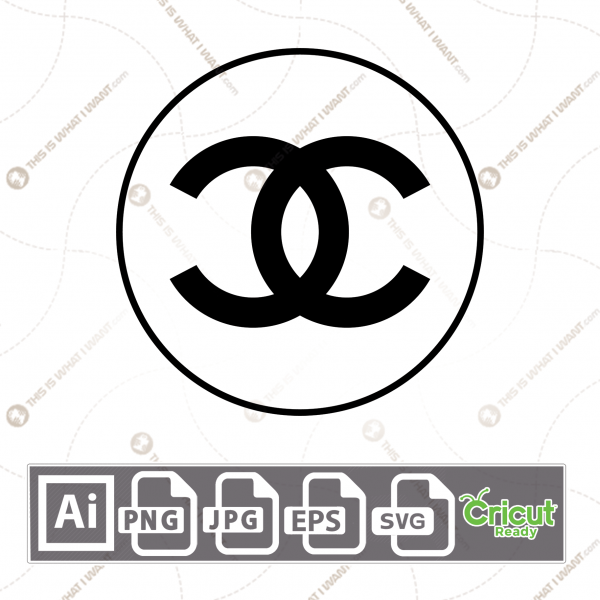 Chanel Single Logo Inspired Vector Design - Print and Cut Hi-Quality Vector Files Bundle - Ai, Svg, JPG, PNG, Eps, Cricut Ready