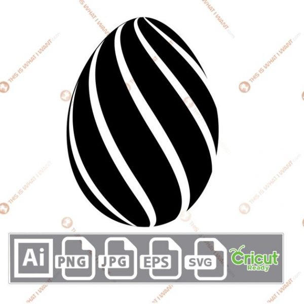 Decorative Easter Egg with Spiral Design - Print n Cut Hi-Quality Vector Bundle - Ai, Svg, Jpg, Png, Eps - Cricut Ready