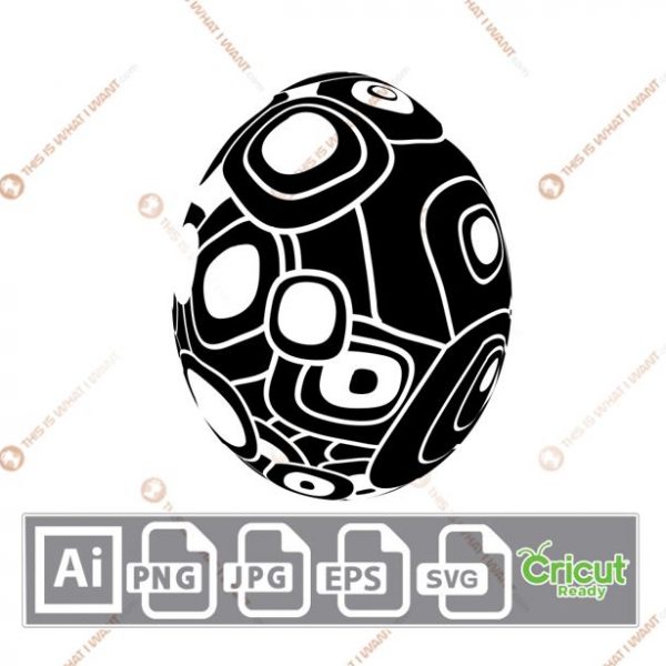 Easter Egg in Cubism Design - Print n Cut Hi-Quality Vector Bundle - Ai, Svg, Jpg, Png, Eps - Cricut Ready