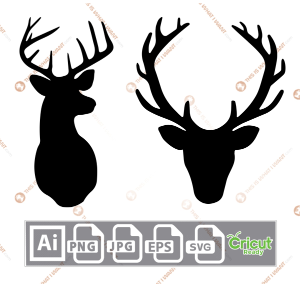 Different Deer Pattern Designs - Print n Cut Hi-Quality Vector Bundle - Ai, Svg, Jpg, Png, Eps - Cricut Ready