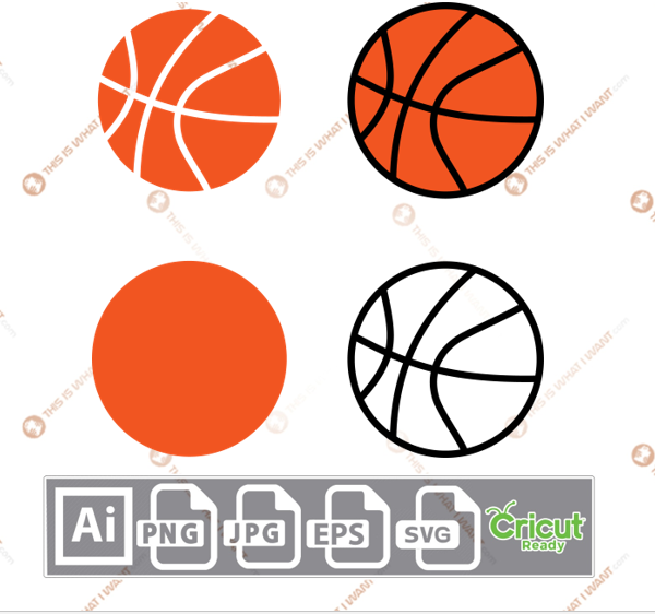 Different Basketball Pattern Design - Print n Cut Hi-Quality Vector Bundle - Ai, Svg, Jpg, Png, Eps - Cricut Ready