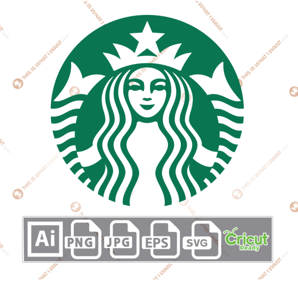 Starbucks Logo Design - Print n Cut Hi-Quality Vector Bundle - Ai, Svg, Jpg, Png, Eps - Cricut Ready