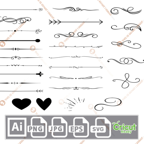 Hearts & Arrows Pattern Design - Print n Cut Hi-Quality Vector Bundle - Ai, Svg, Jpg, Png, Eps - Cricut Ready