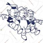 Gucci & Disney Inspired printable graphic art 3 little pigs