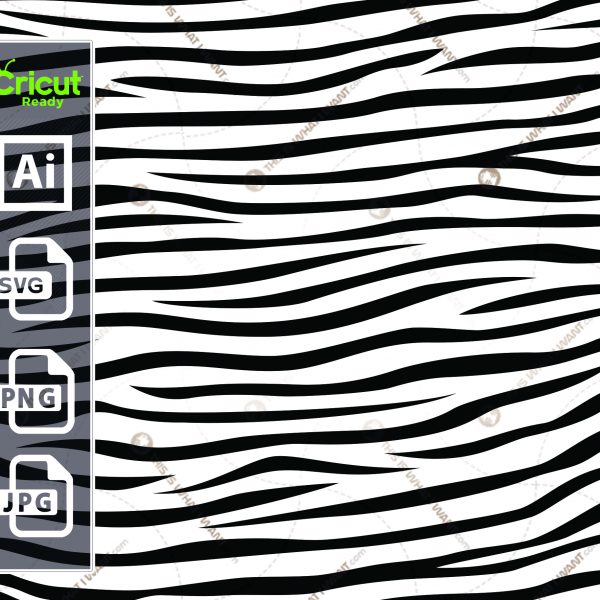 Zebra Pattern Vector Design | HI Quality Natural Looking Vector Files Downloadable Bundle - Cricut Cut Ready