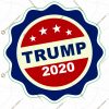 Trump 2020 - American Flag Round Emblem Stamp Style Printable Graphic Art