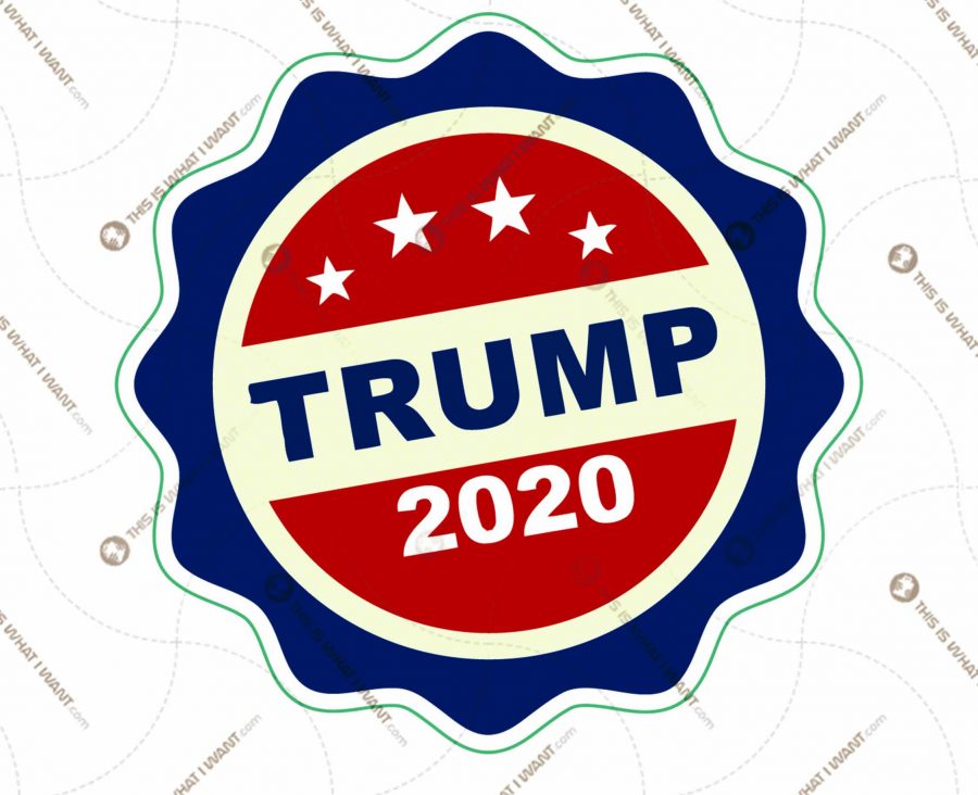 Trump 2020 - American Flag Round Emblem Stamp Style Printable Graphic Art