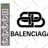 Balenciaga Inspired printable graphic art logo icon plus text Black