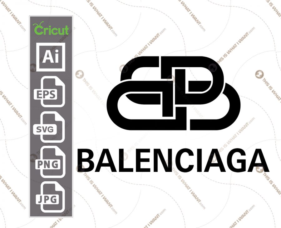 Balenciaga Inspired printable graphic art logo icon plus text Black
