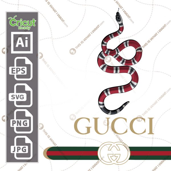 Gucci Inspired printable logo + Snake vector Vintage Style art design hi qualit