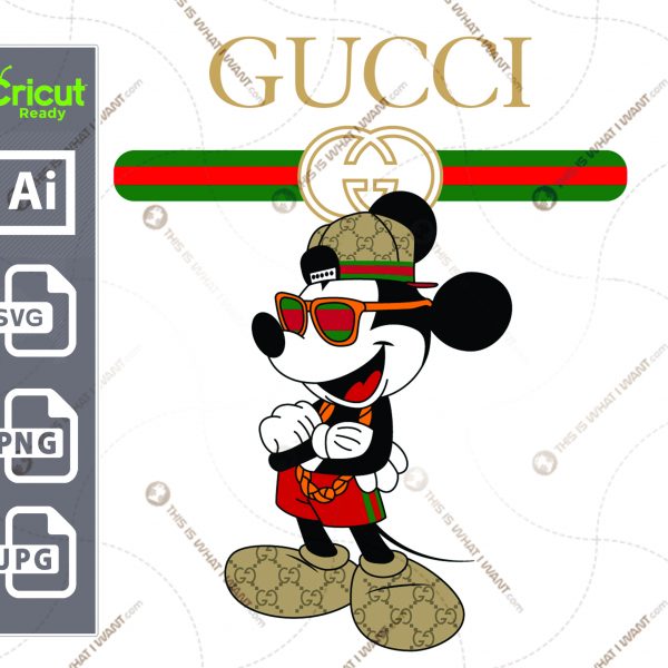 Gucci & Disney Inspired printable graphic art Mickey Mouse - vector art design hi quality
