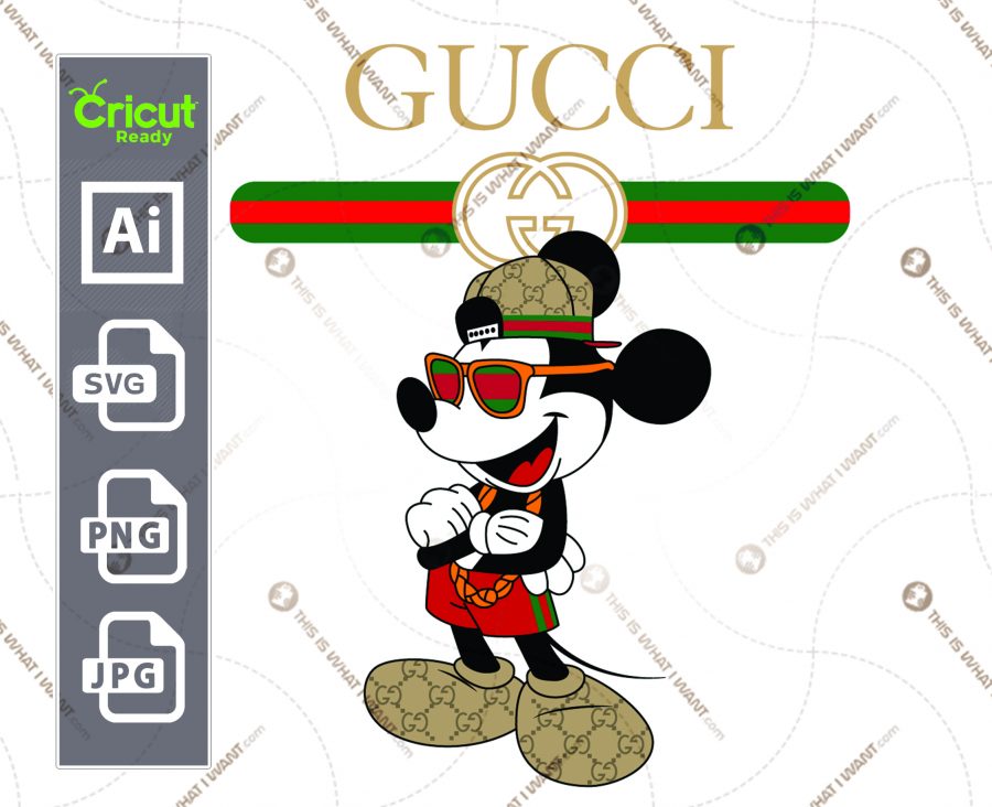 Gucci & Disney Inspired printable graphic art Mickey Mouse