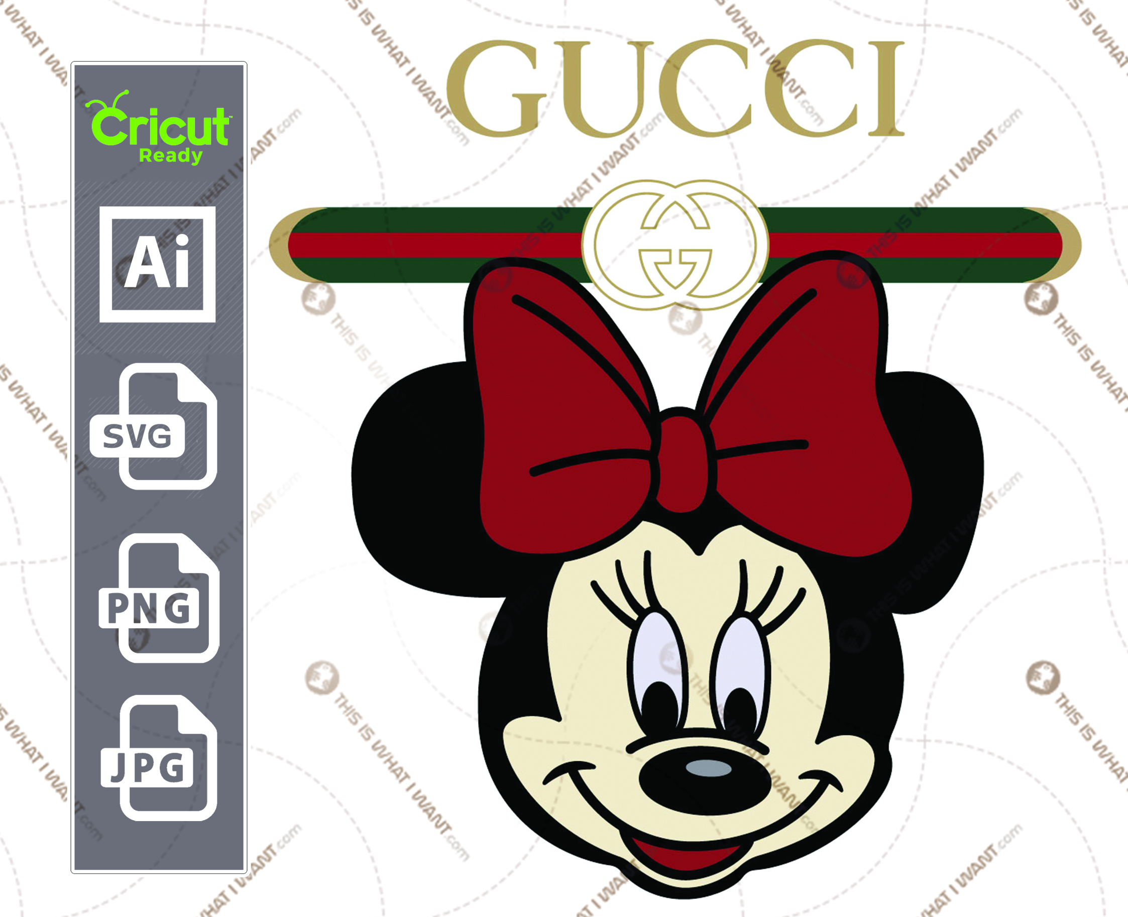 Gucci & Disney Inspired printable graphic Minnie Mouse