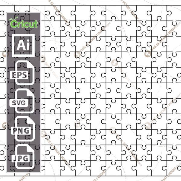 Jigsaw Puzzle for Custom DIY Creation - 165 Piece  - Vector Hi-Quality- Ai, Svg, Jpeg, Png, Eps - Cricut ready