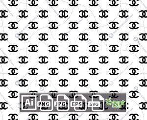 Chanel Inspired Printable Monogram Art - Vector art design hi-quality- Ai, SVG, JPG, Png, Eps - Cricut Ready