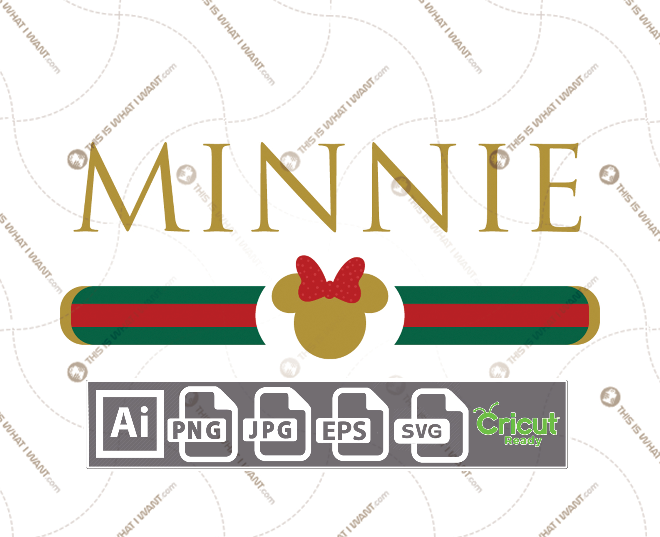 Gucci & Minnie Inspired printable bar with Minnie head and red bowtie