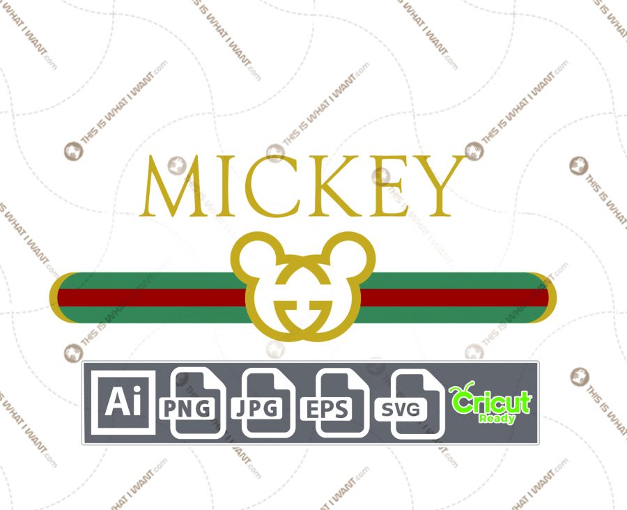 Gucci Inspired printable graphic art Mickey Mouse