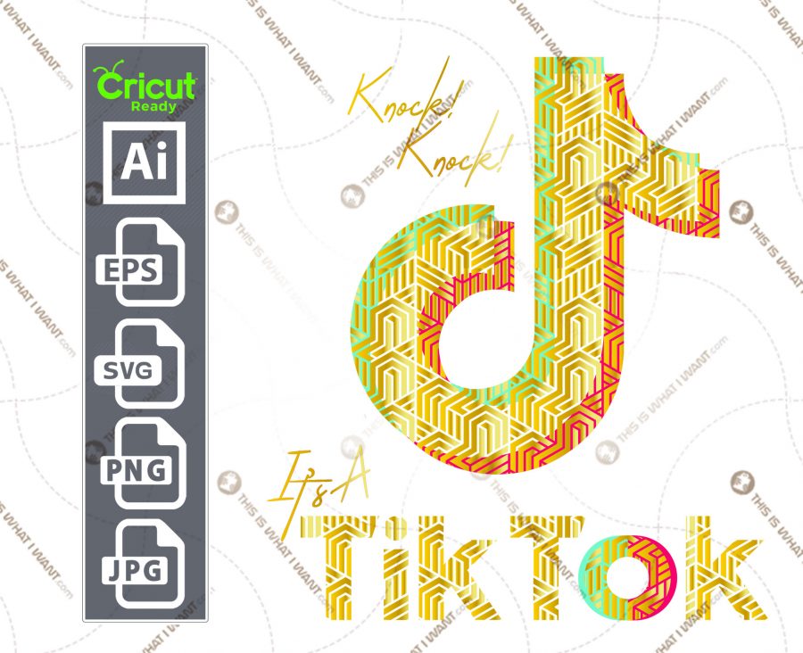 Golden TikTok Inspired printable graphic art design