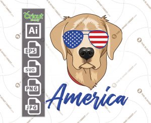 U.S. flag in golden retriever pattern - vector art design hi quality- Ai, SVG, JPG, PNG