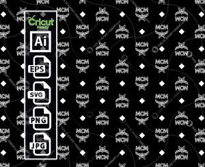 MCM Inspired Monogram Pattern - Vector Print and cut design - hi-quality - Ai, SVG, JPG, Png, Eps - Cricut Ready