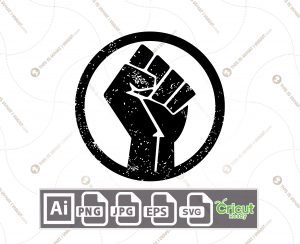 Rustic Black Lives Matter Icon In a Circle - Print and Cut Hi-Quality Vector Files Bundle - Ai, Svg, Jpg, Png, Eps - Cricut Ready