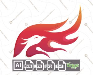 Phoenix Burning Inspired Abstract Vector Art Design - Hi-Quality digital downloadable File bundle - Ai, SVG, JPG, Png, Eps - Cricut Ready