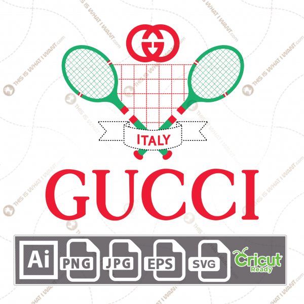 Gucci Tennis Inspired Vector Art Design - Hi-Quality digital downloadable File bundle - Ai, SVG, JPG, Png, Eps - Cricut Ready
