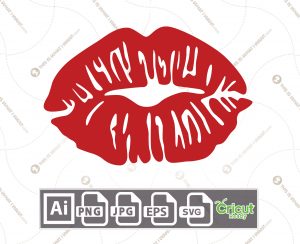 Red Kissmark - Printable Art Design - Hi-Quality Vector Bundle - Ai, Svg, Jpg, Png, Eps - Cricut Ready