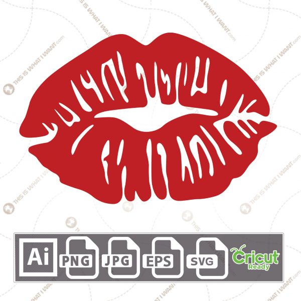 Red Kissmark - Printable Art Design - Hi-Quality Vector Bundle - Ai, Svg, Jpg, Png, Eps - Cricut Ready