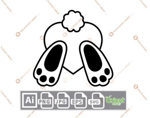 Easter Bunny Feet with Heart-Shaped Bottom - Print n Cut Hi-Quality Vector Bundle - Ai, Svg, Jpg, Png, Eps - Cricut Ready
