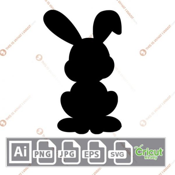Fully Shaded Easter Bunny - Print n Cut Hi-Quality Vector Bundle - Ai, Svg, Jpg, Png, Eps - Cricut Ready