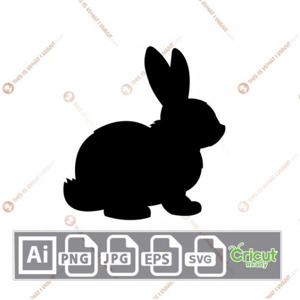 Chubby Easter Bunny - Print n Cut Hi-Quality Vector Bundle - Ai, Svg, Jpg, Png, Eps - Cricut Ready