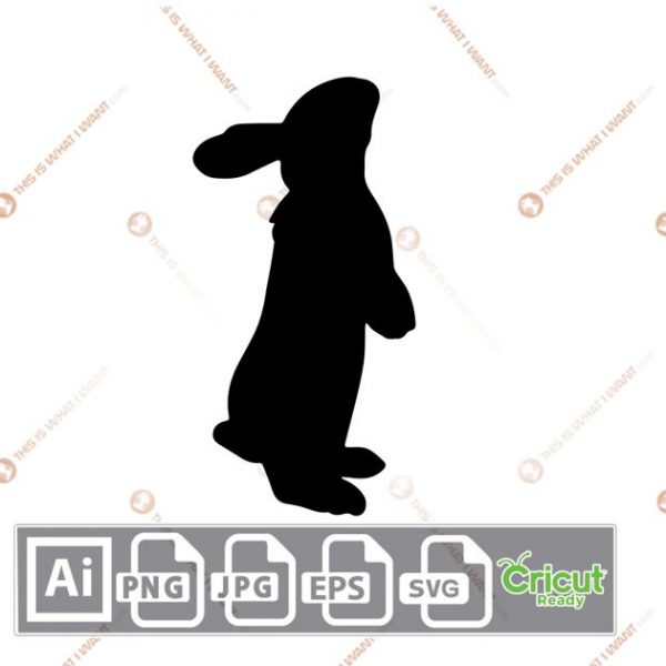Shaded Easter Bunny in Standing Position - Print n Cut Hi-Quality Vector Bundle - Ai, Svg, Jpg, Png, Eps - Cricut Ready