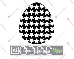 Easter Egg in Multiple Stars Design - Print n Cut Hi-Quality Vector Bundle - Ai, Svg, Jpg, Png, Eps - Cricut Ready